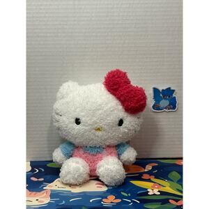 Sanrio Classic Hello Kitty Blue & Pink Super Fuzzy Plush Stuffed Animal Cat